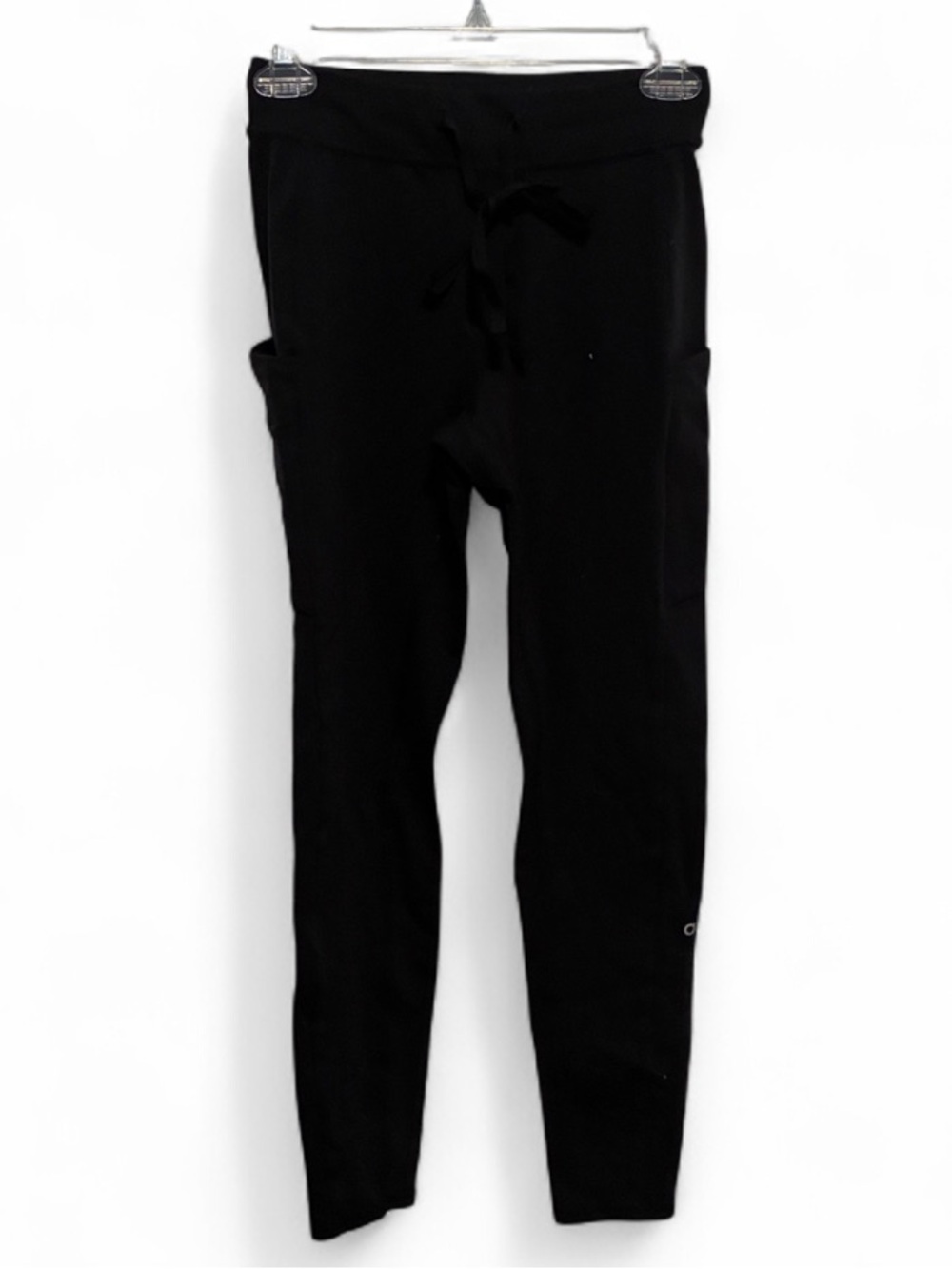 ALO Yoga Black Drawstring Leggings with Side Pockets